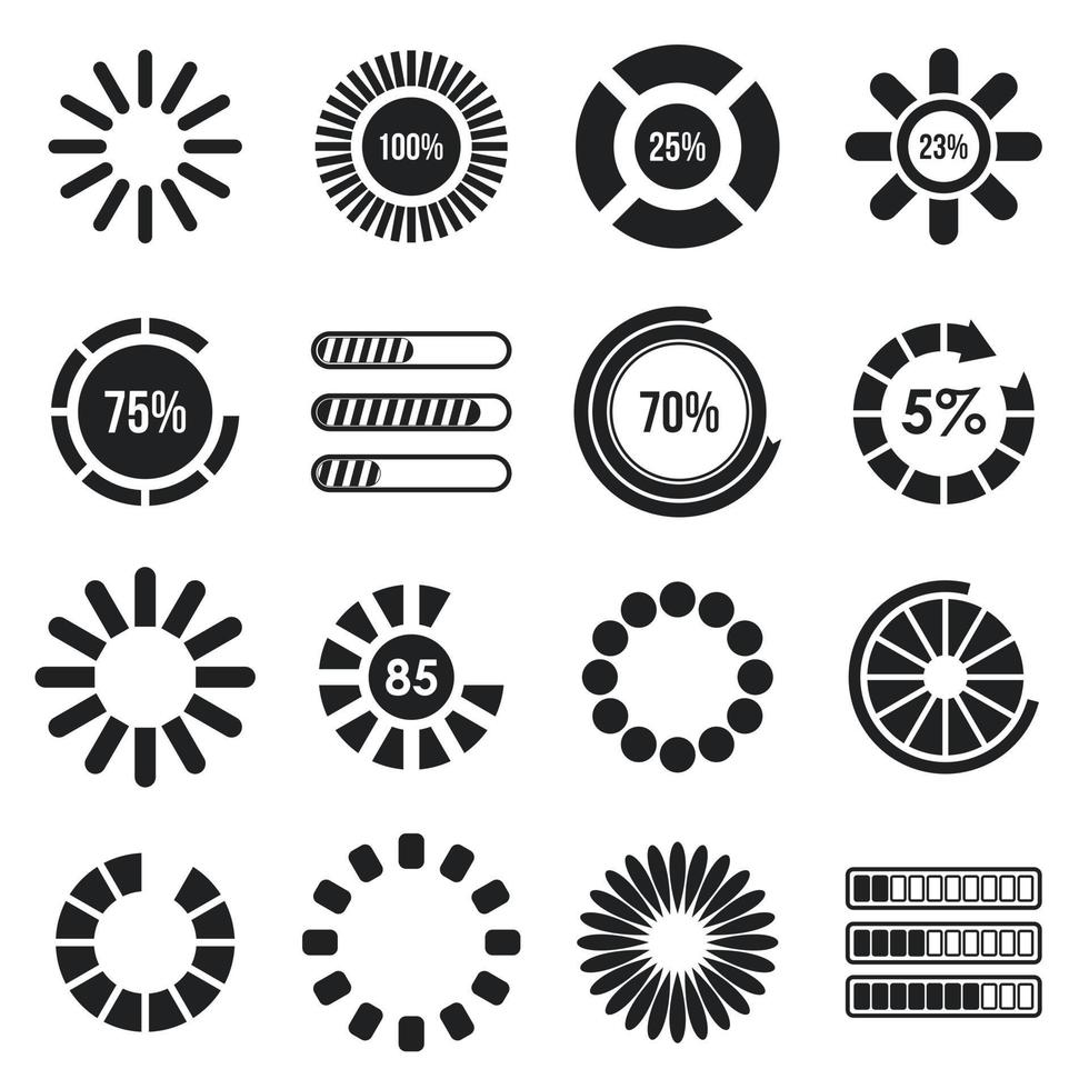 Loading bars and preloaders icons set vector
