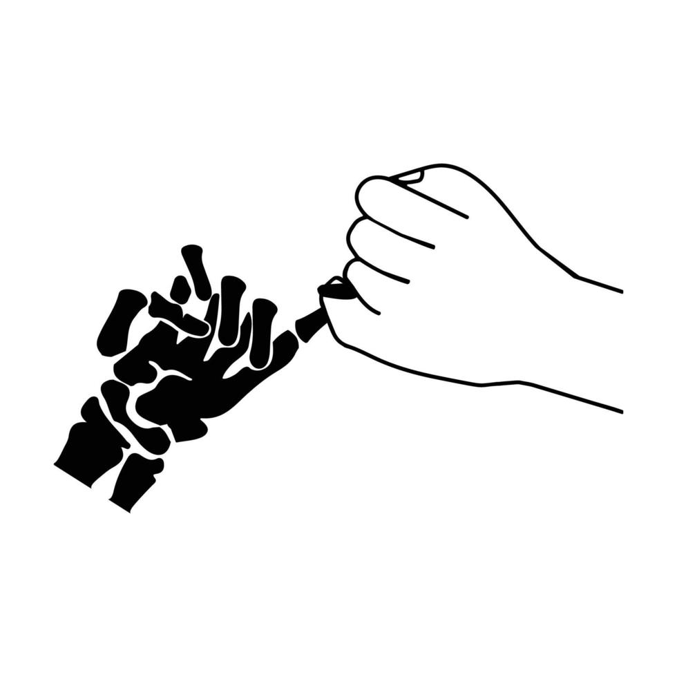 pinky swear promise hand with Skeleton hand icon vector