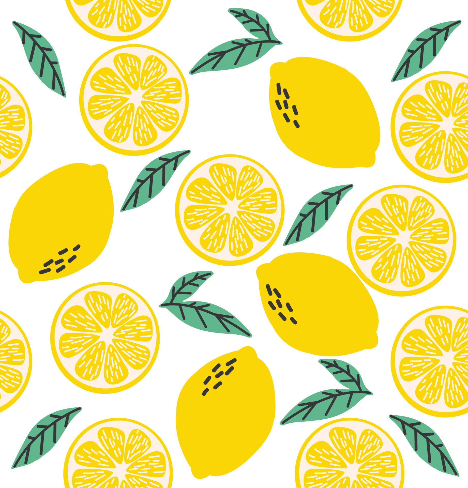 Summer lemon flat seamless pattern 4261011 Vector Art at Vecteezy