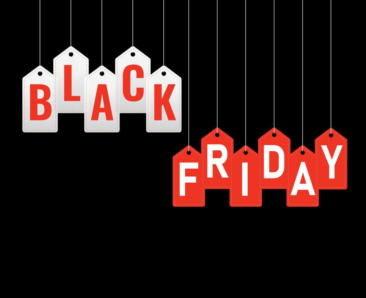 Black Friday Design Vector day 29 November Holiday marketing abstract Sale Red And White illustration with Black background