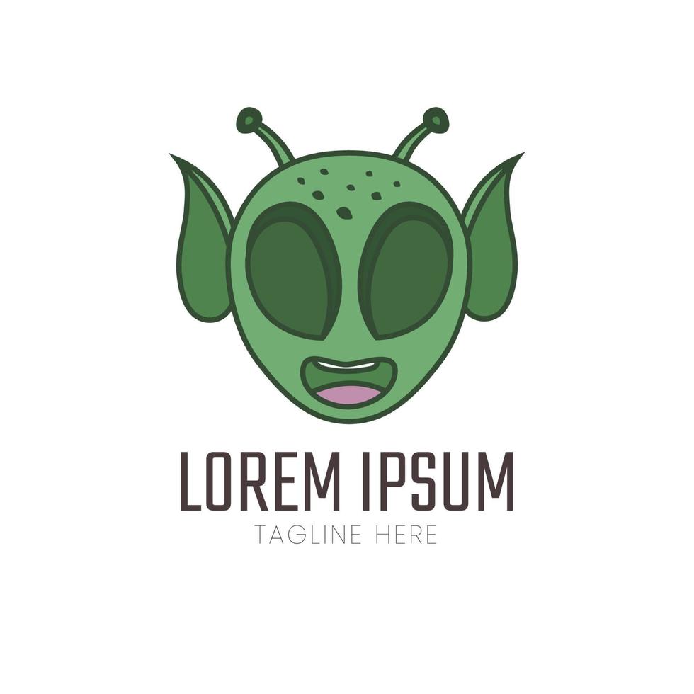 alien head logo icon illustration vector