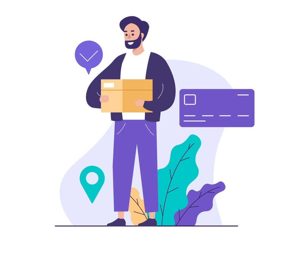 Happy delivery boy vector