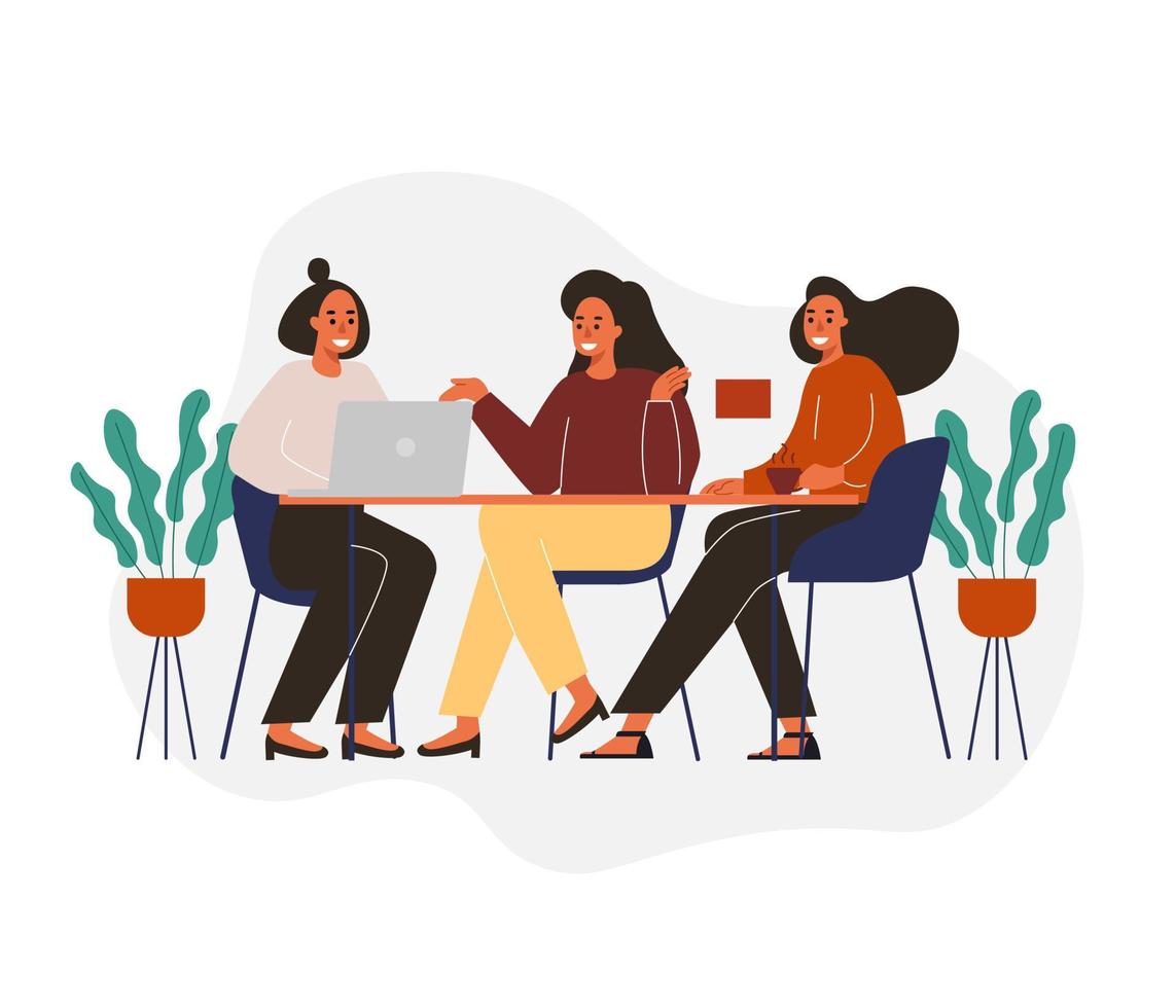 Office discussion people illustration. vector