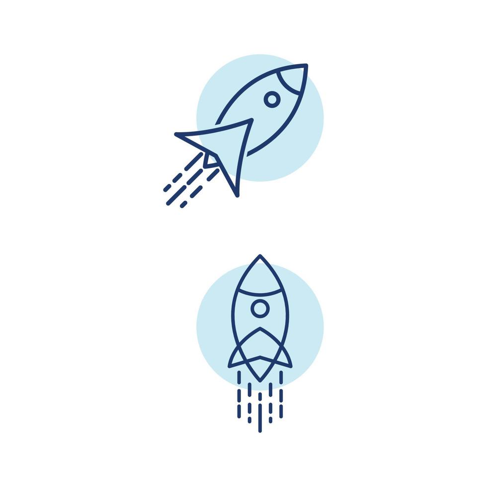 plantilla de ilustración de diseño de icono de vector de cohete