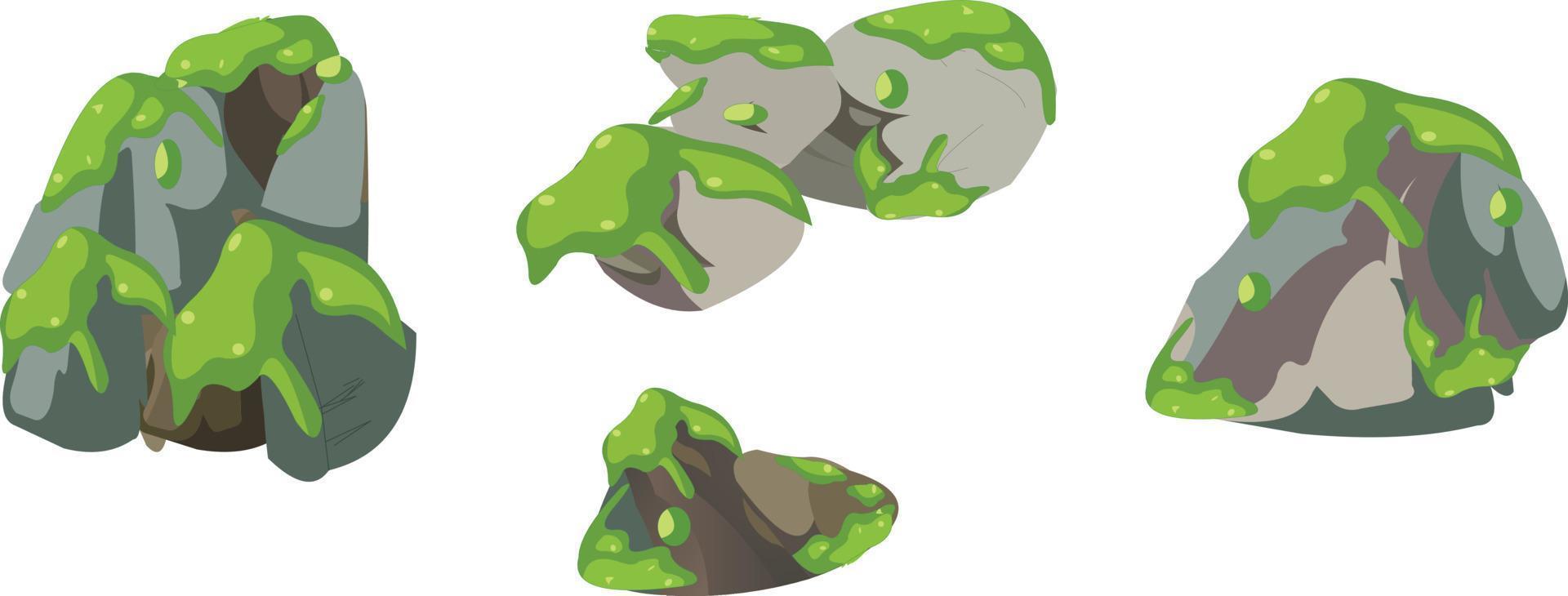 Set of rocks stone vector art