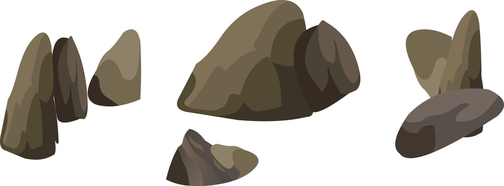 Set of rocks stone vector art