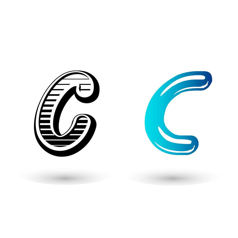 Cute Letter C Typography Design vector