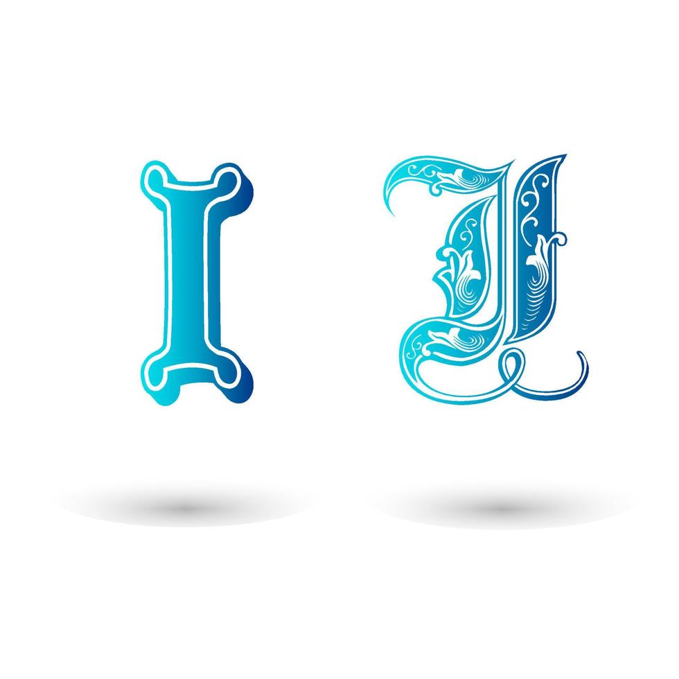 Decorative Celtic Letter I Typography vector