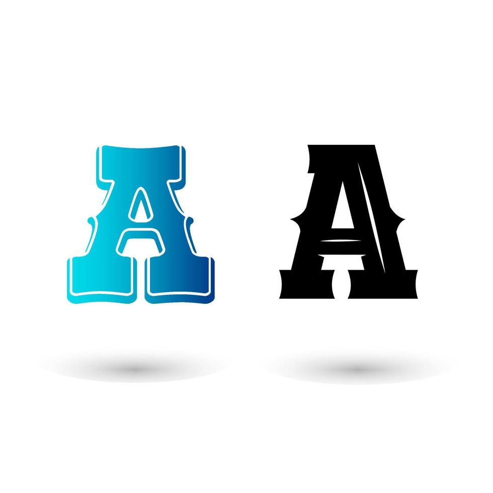 Elegant Western Letter A Typography Design vector