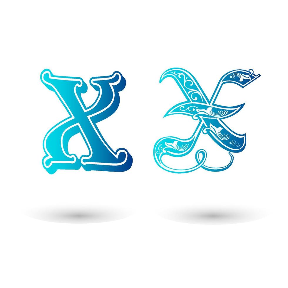 Decorative Celtic Letter X Typography vector