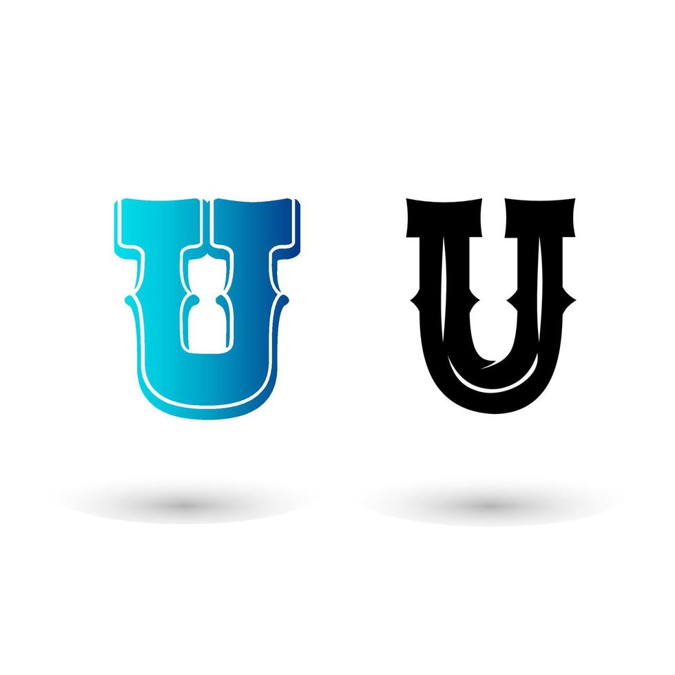 Elegant Western Letter U Typography Design vector