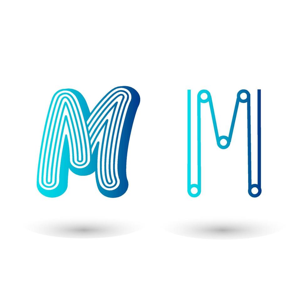Futuristic Letter M Typography Design vector