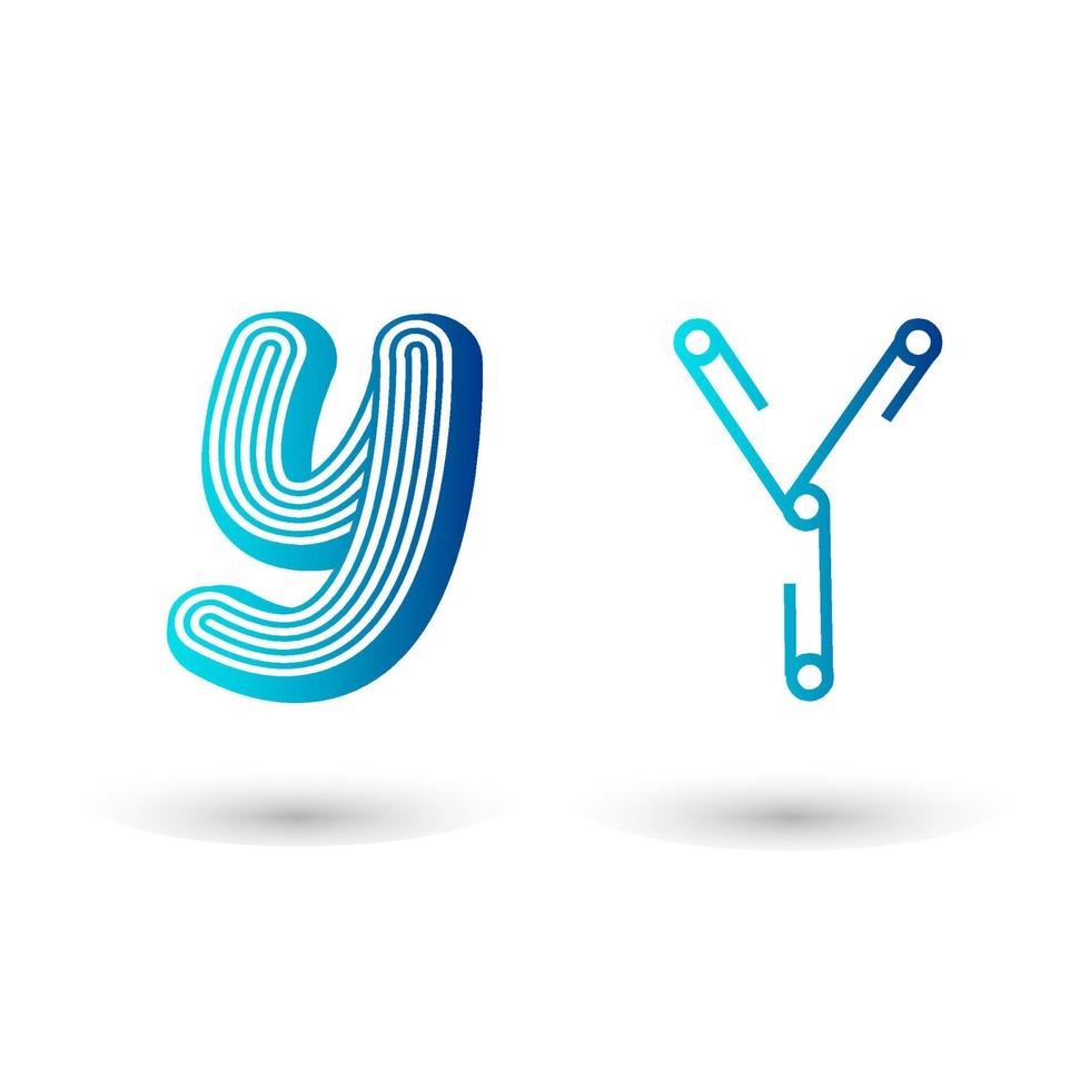 Futuristic Letter Y Typography Design vector