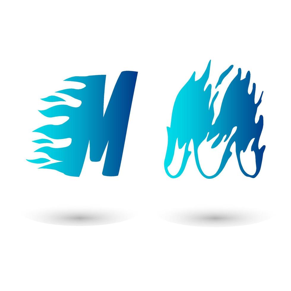 Vector Fire Letter M Typography