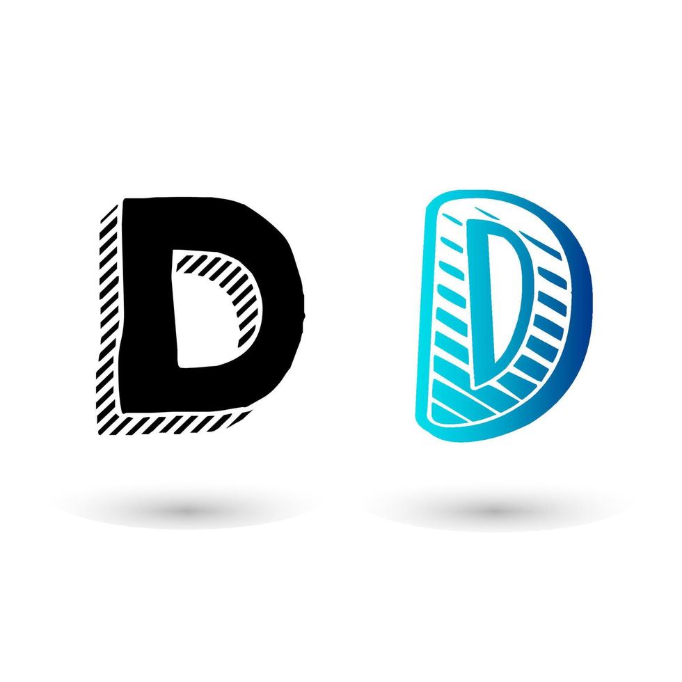 Modern Comic Letter D Design vector