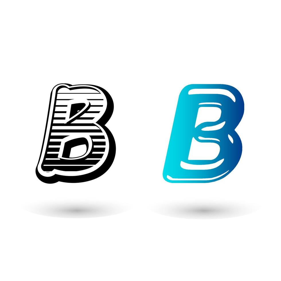 Cute Letter B Typography Design vector