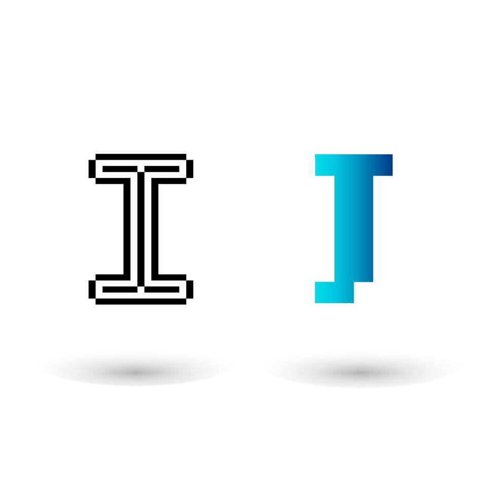 diseño gráfico abstracto de la letra i del pixel vector