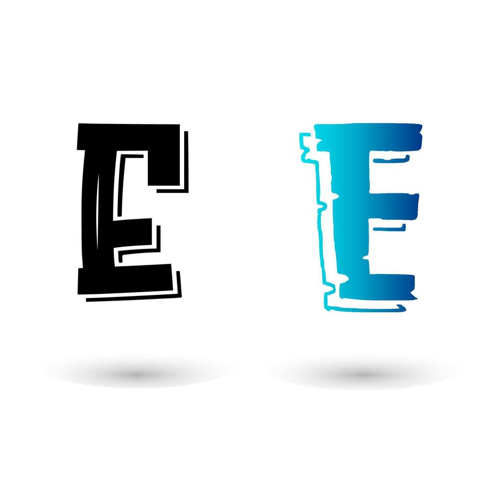 Beautiful Cartoon Letter E Typography vector