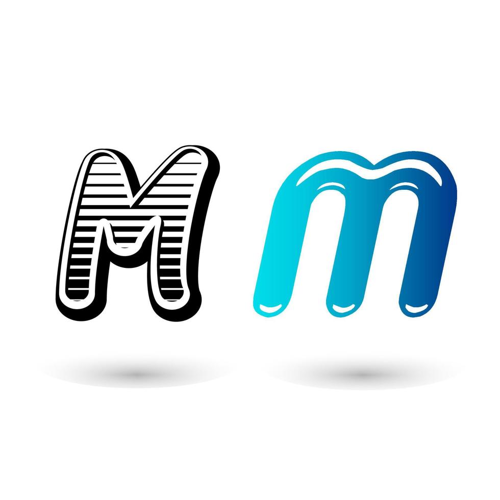 Cute Letter M Typography Design vector