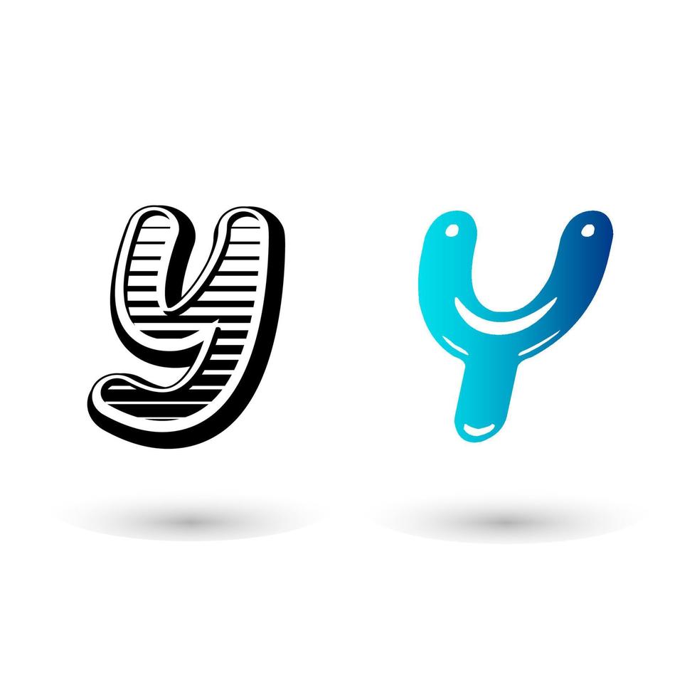 Cute Letter Y Typography Design vector