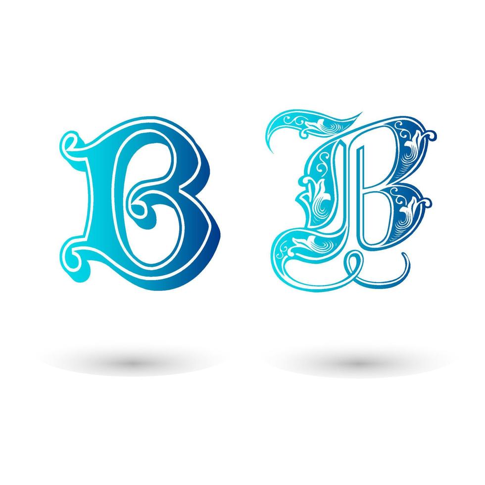 Decorative Celtic Letter B Typography vector