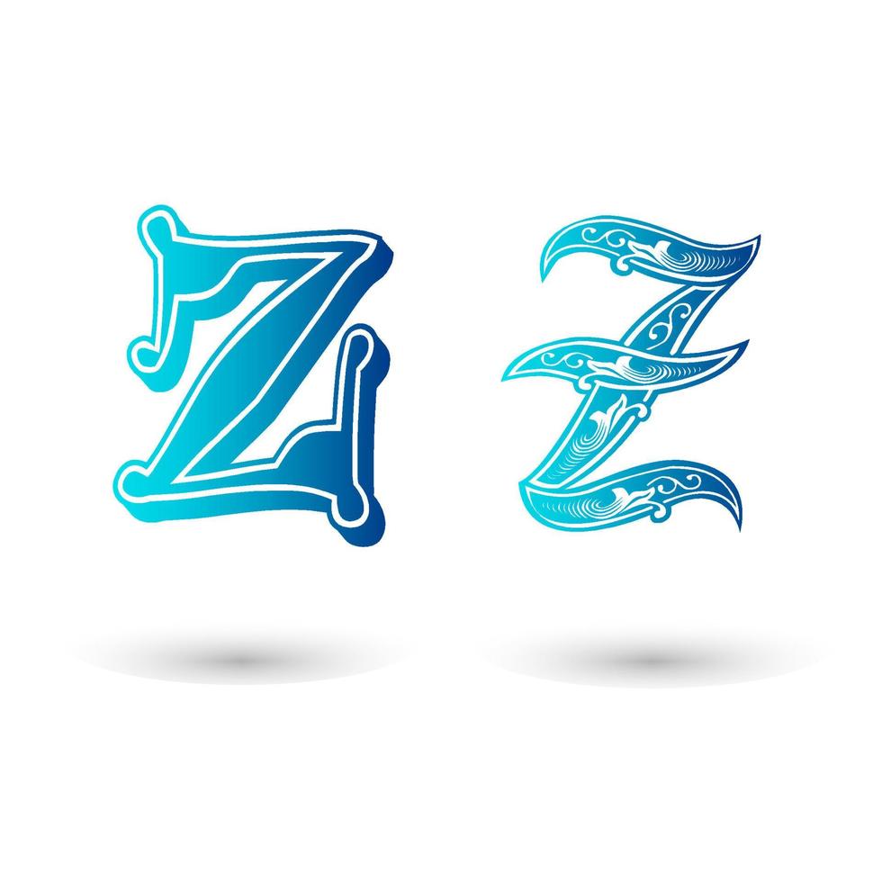 Decorative Celtic Letter Z Typography vector