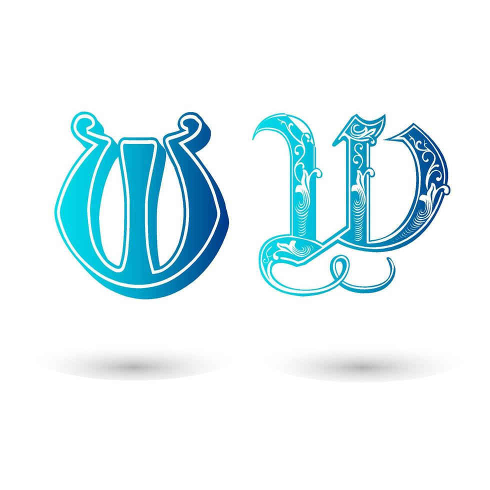 Decorative Celtic Letter W Typography vector