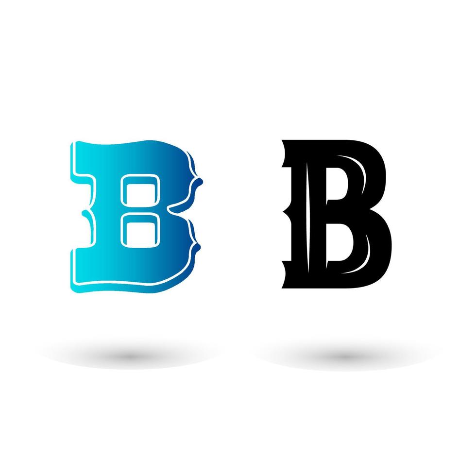 elegante diseño de tipografía occidental letra b vector