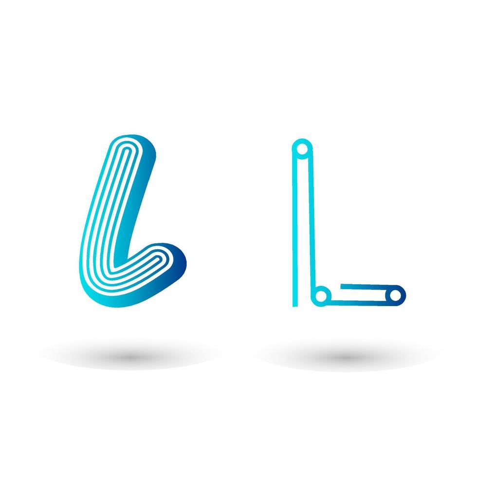 Futuristic Letter L Typography Design vector