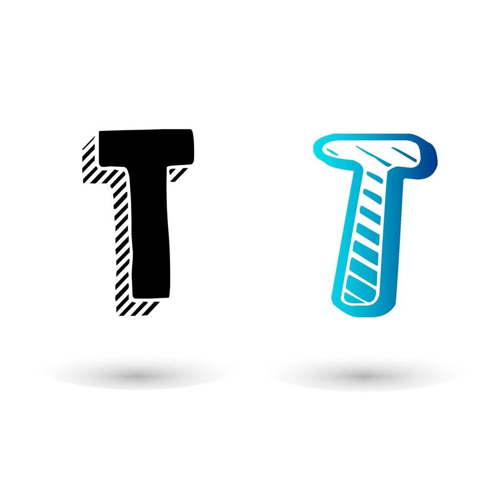 Modern Comic Letter T Design vector