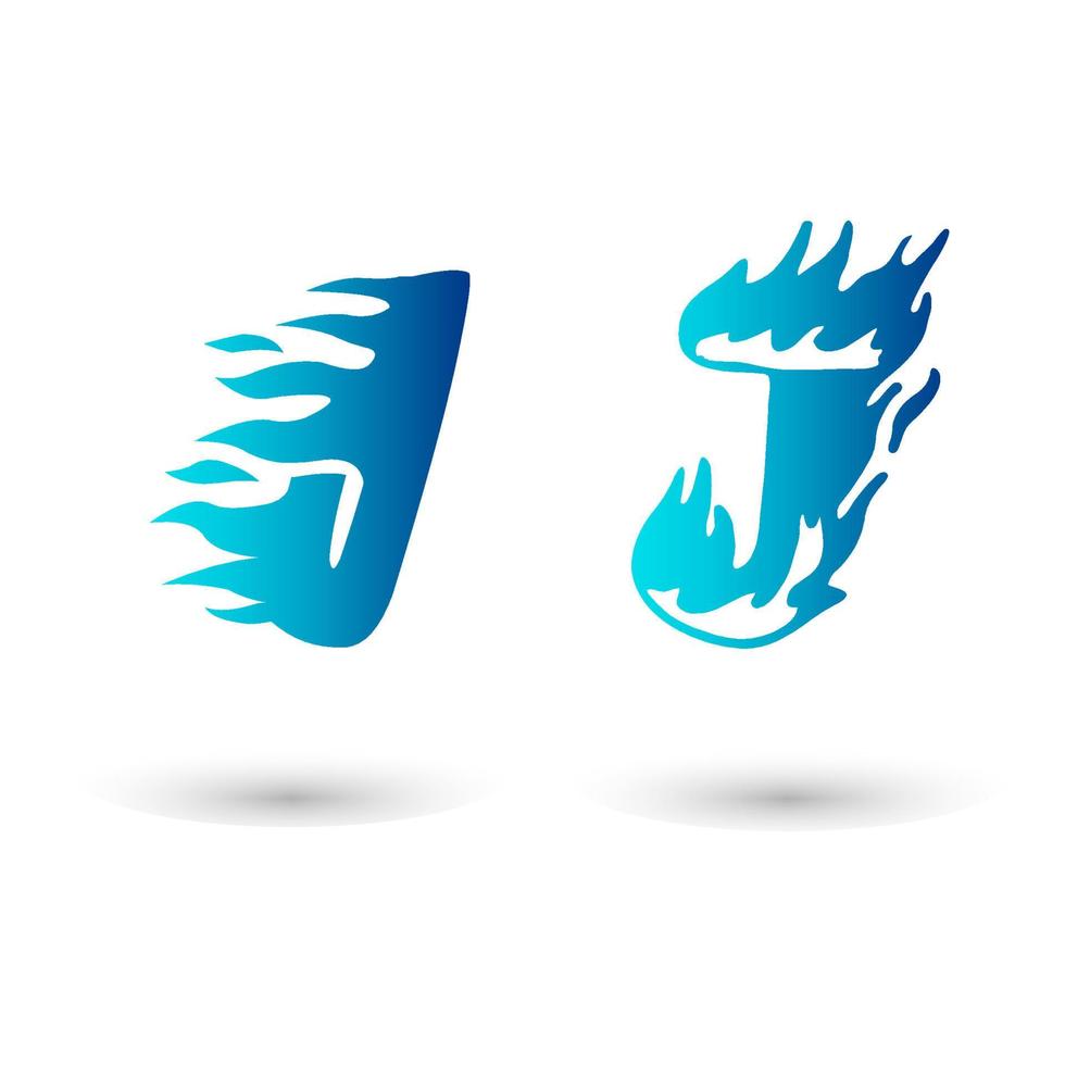 Vector Fire Letter J Typography