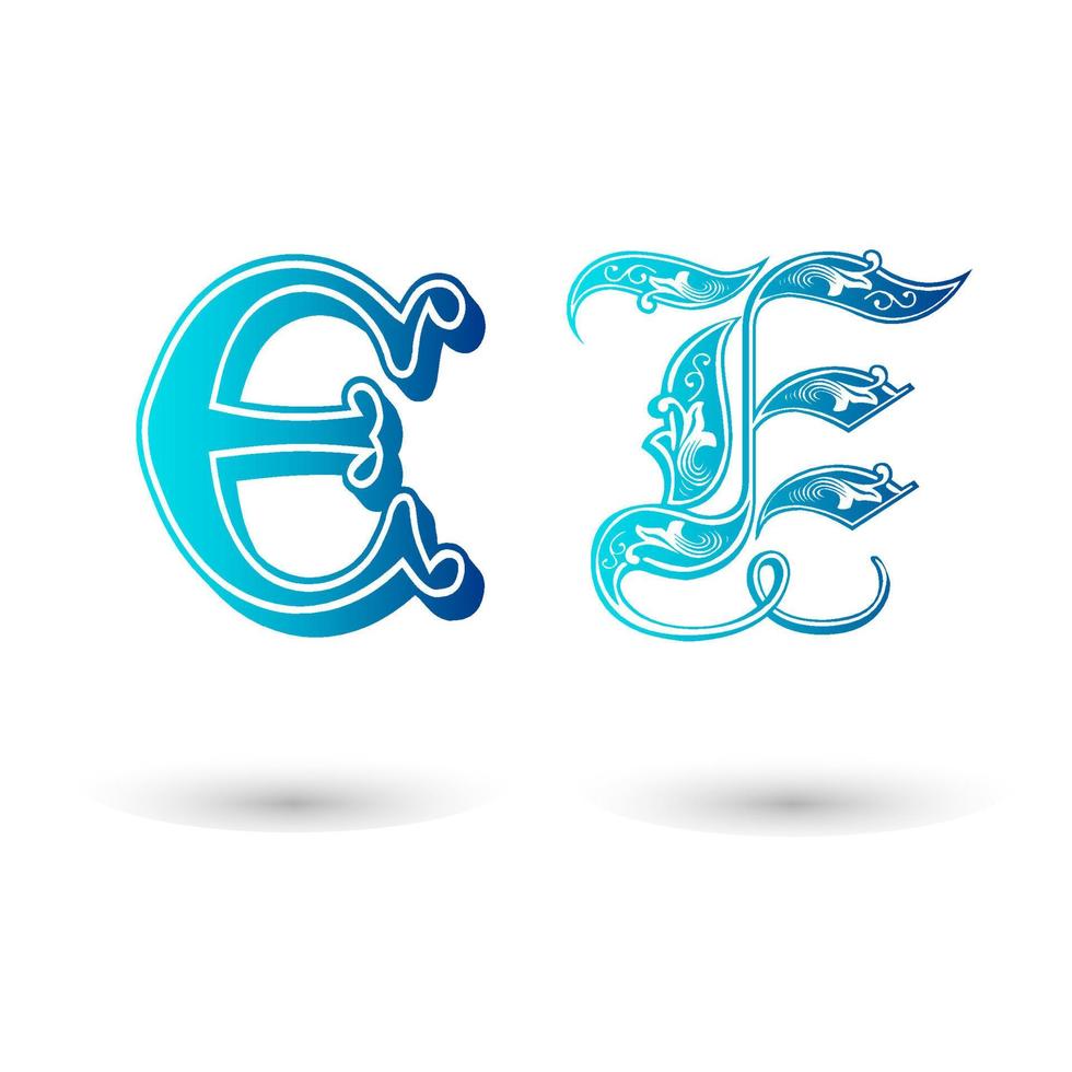 Decorative Celtic Letter E Typography vector