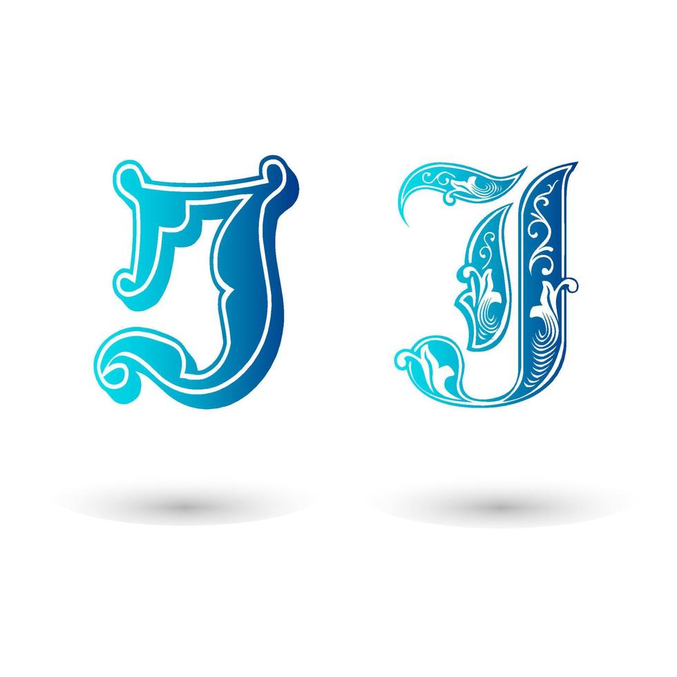 Decorative Celtic Letter J Typography vector