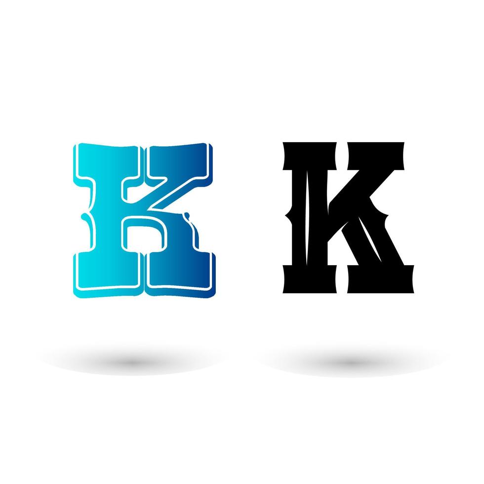 Elegant Western Letter K Typography Design vector