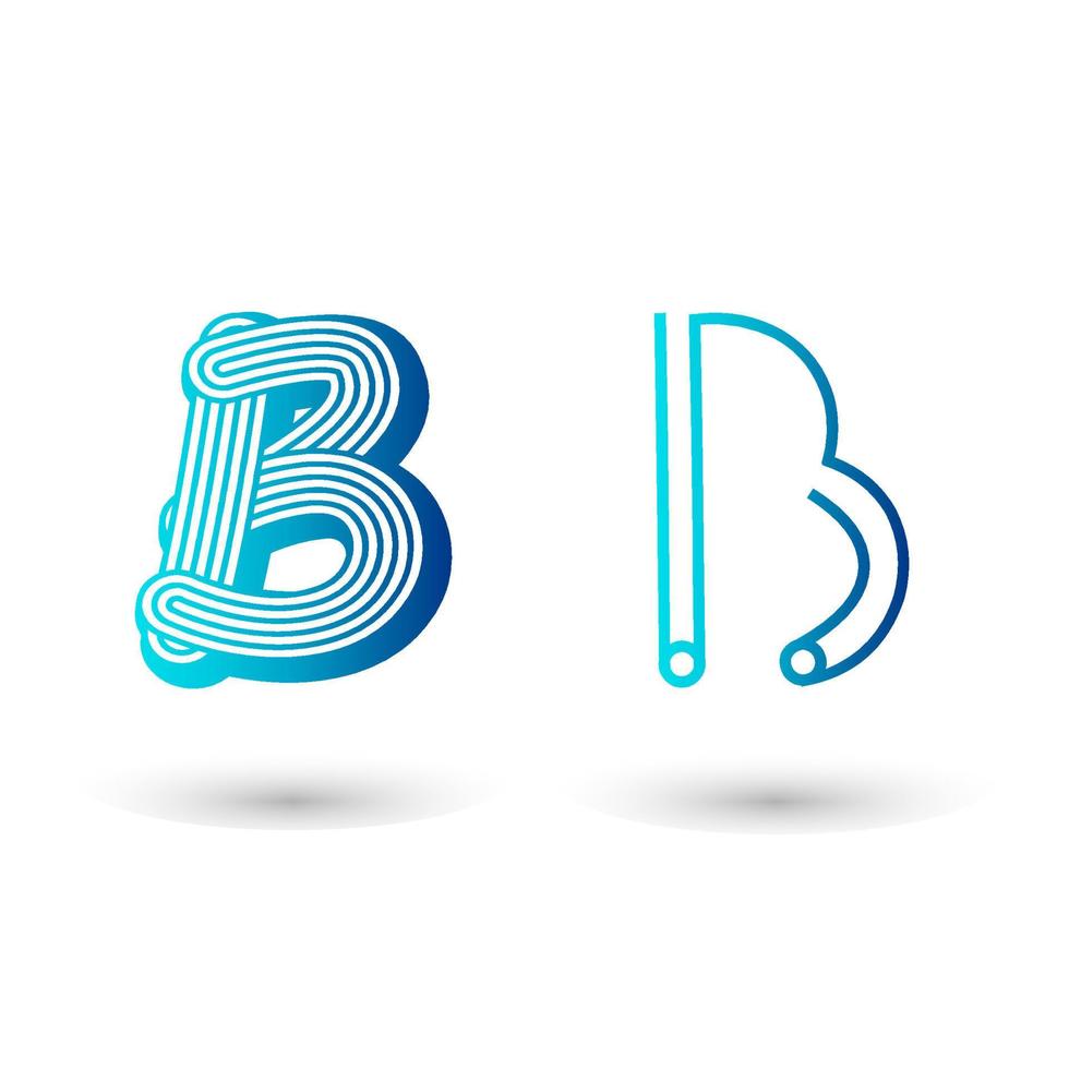 Futuristic Letter B Typography Design vector