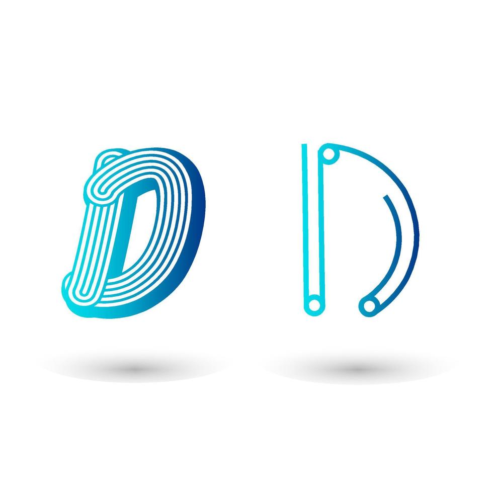 Futuristic Letter D Typography Design vector