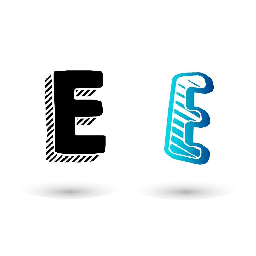 Modern Comic Letter E Design vector