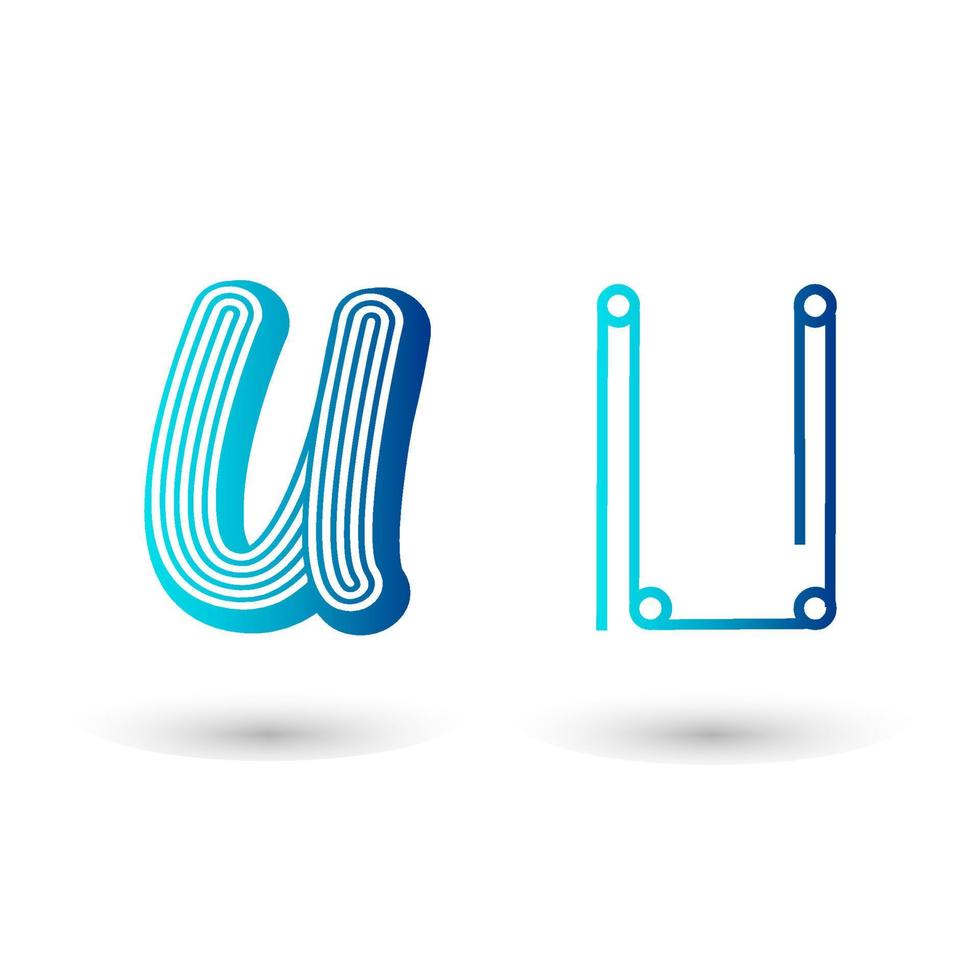 Futuristic Letter U Typography Design vector
