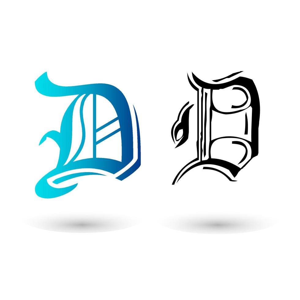 Stylish Gothic Letter D Illustration vector