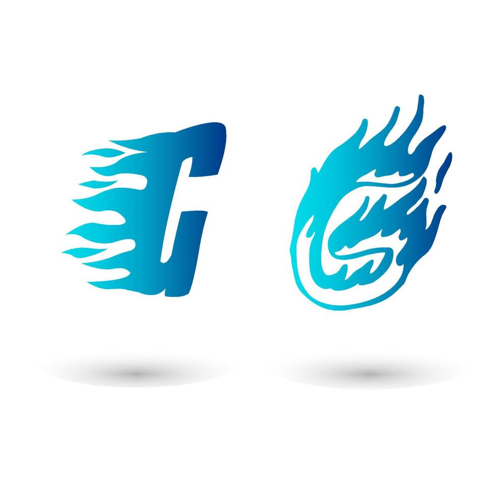 Vector Fire Letter G Typography