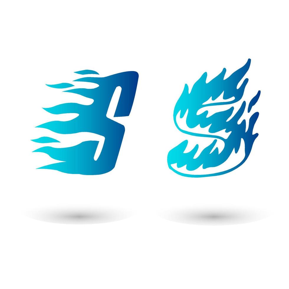 Vector Fire Letter S Typography