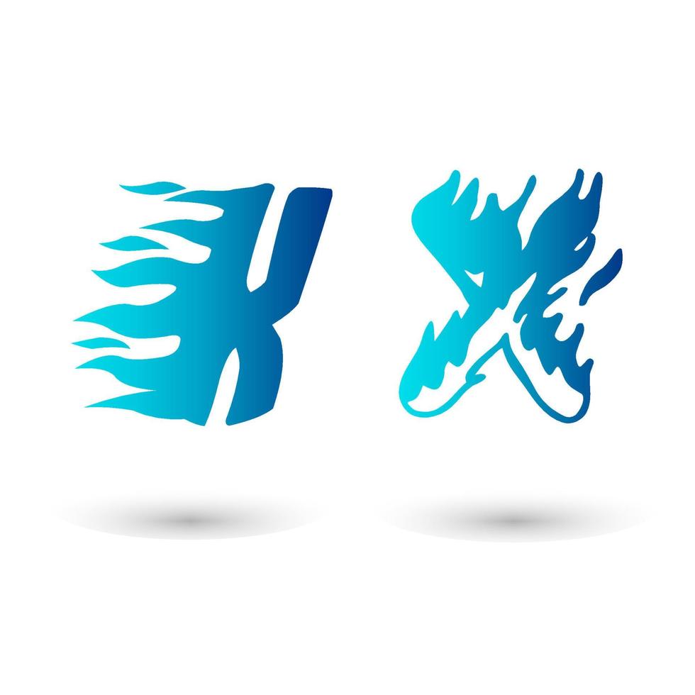 Vector Fire Letter X Typography