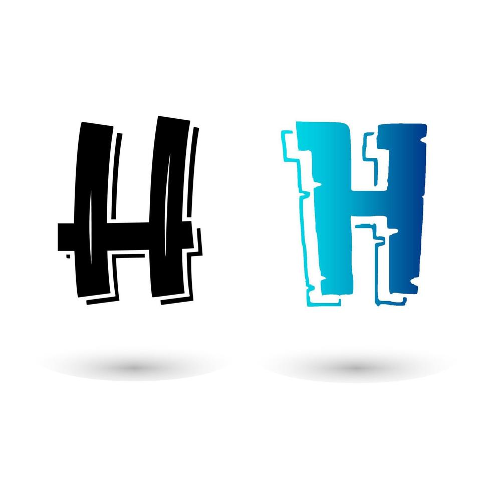 Beautiful Cartoon Letter H Typography vector