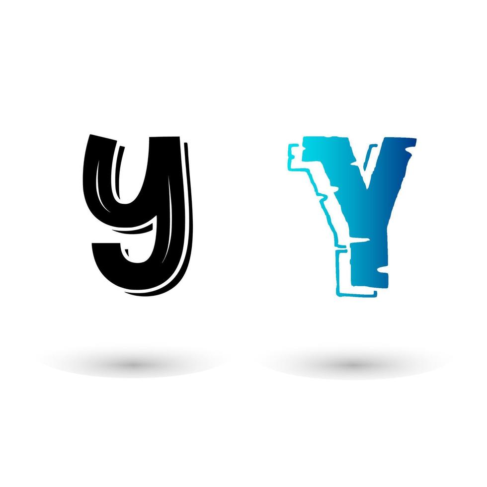 Beautiful Cartoon Letter Y Typography vector