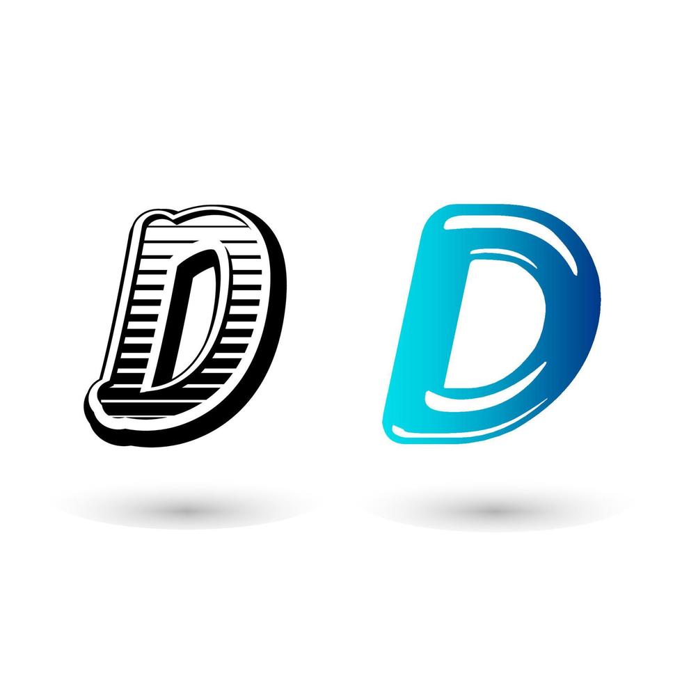 Cute Letter D Typography Design vector