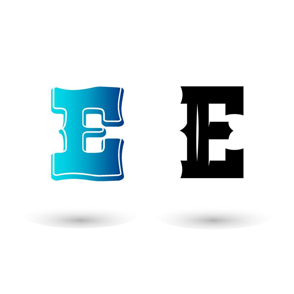 Elegant Western Letter E Typography Design vector