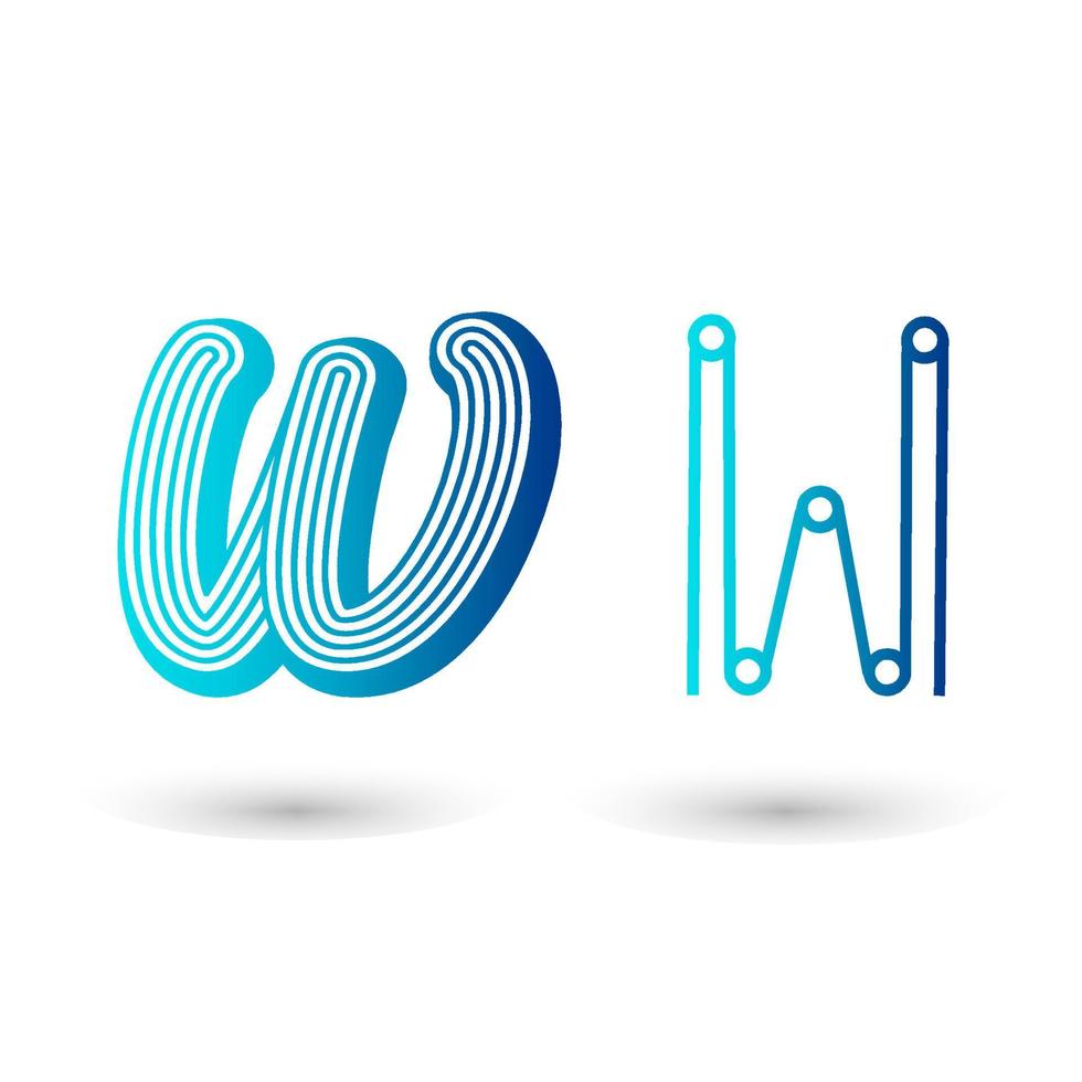 Futuristic Letter W Typography Design vector