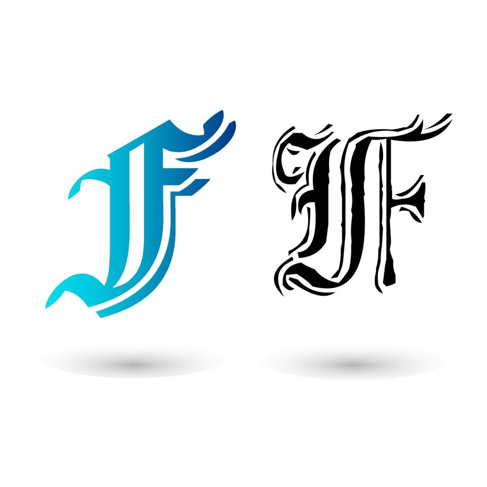 Stylish Gothic Letter F Illustration vector