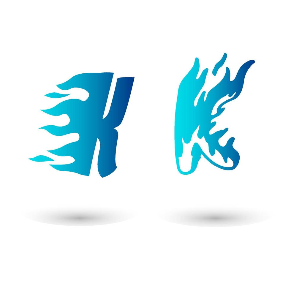 Vector Fire Letter K Typography