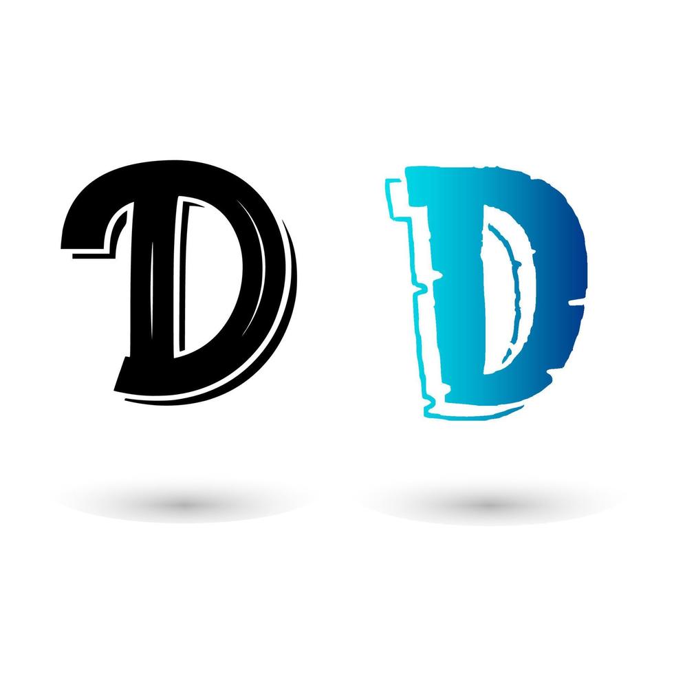 Beautiful Cartoon Letter D Typography vector